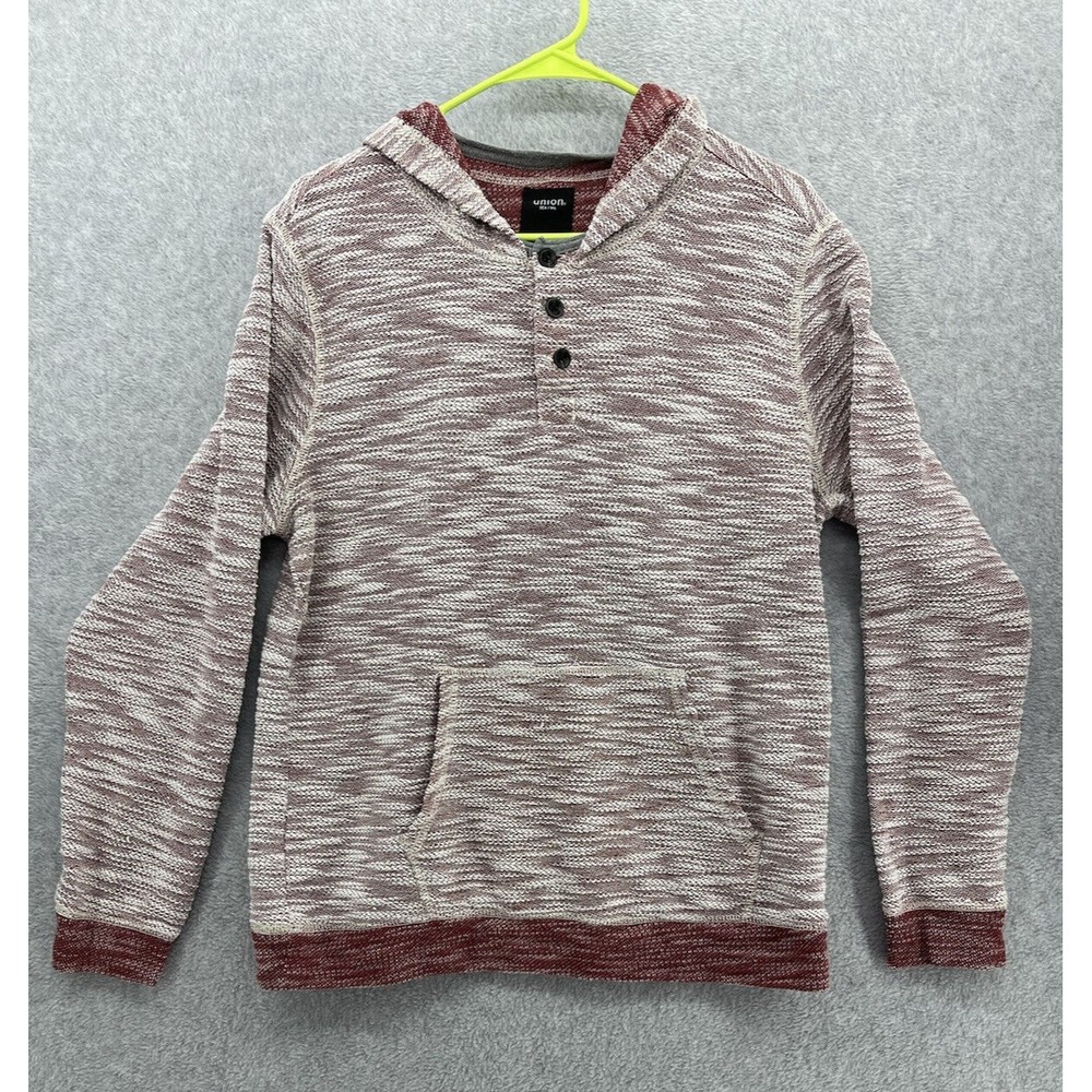 Union Sea / WA men's Brick Red Hoodie Sweater Long Sleeve Pocket Medium